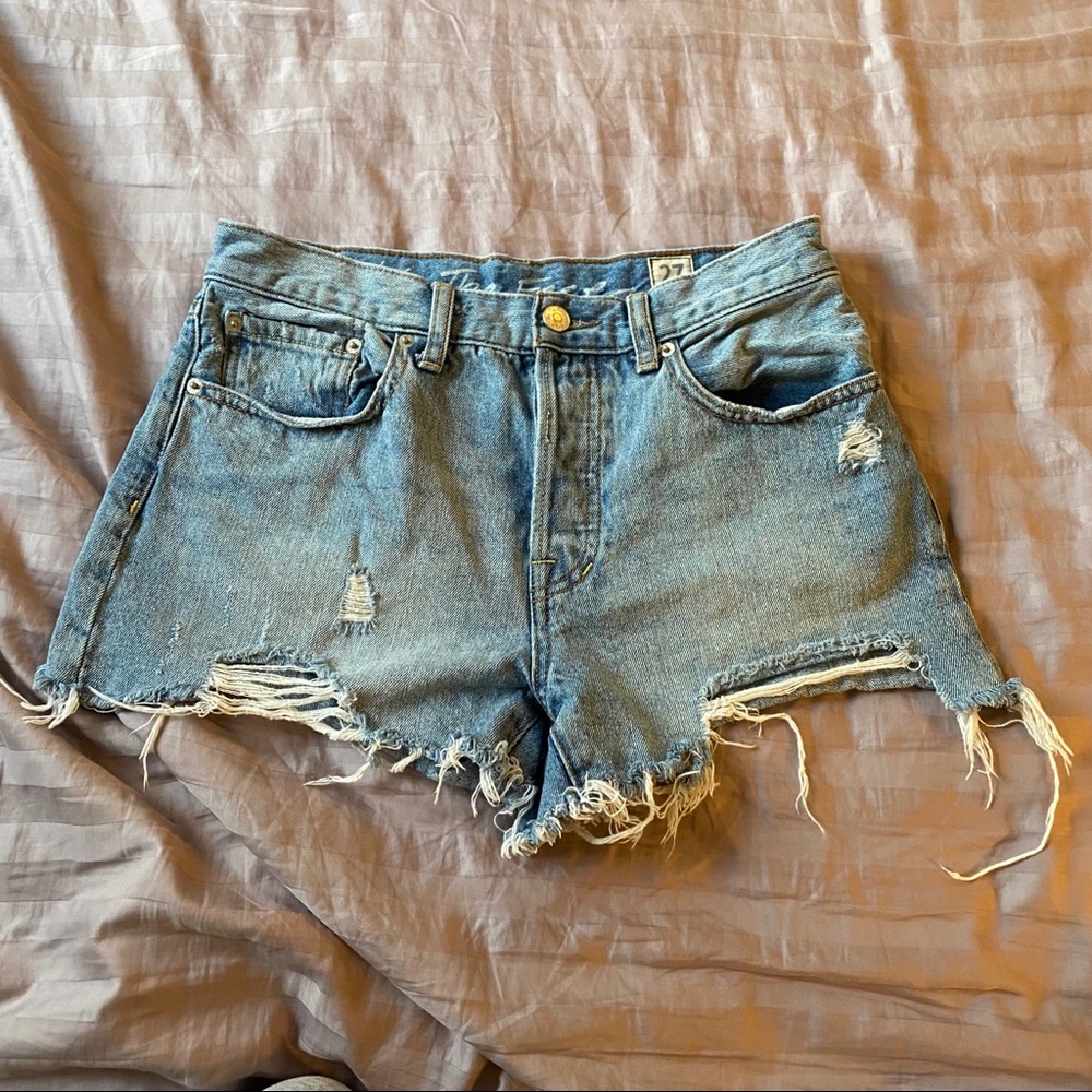 Free people ripped jean shorts